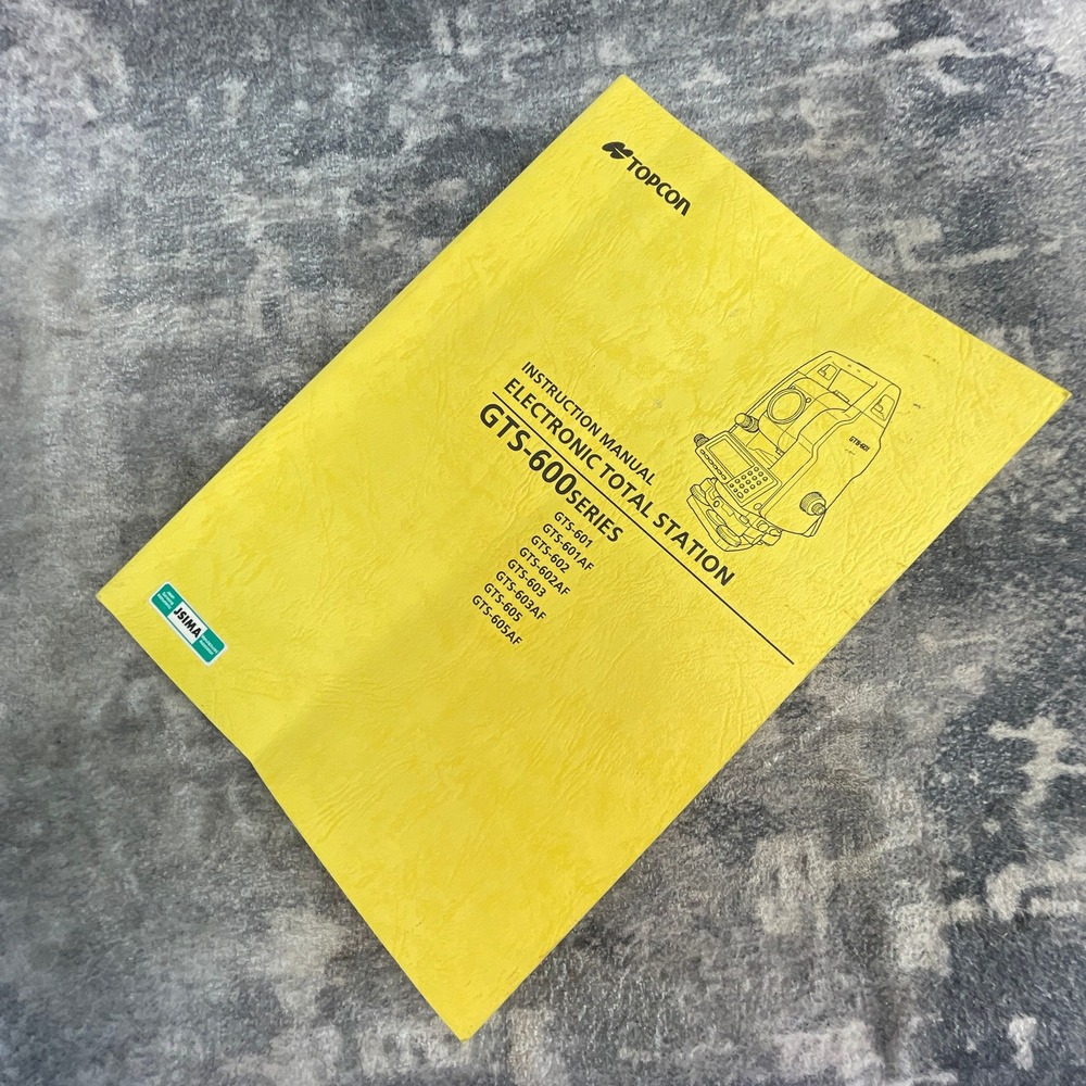 Topcon GTS-600 Series Electronic Total Station Instruction Manual Surveying